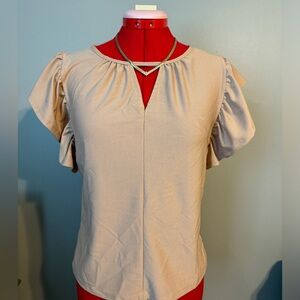 Nude Ruffle Dress Top